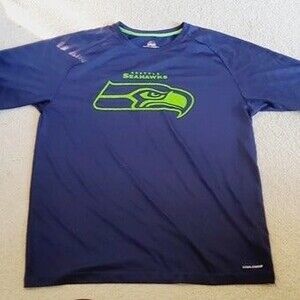 Men's Seattle Seahawks Majestic Shirt Cool Base Size Large Blue Green